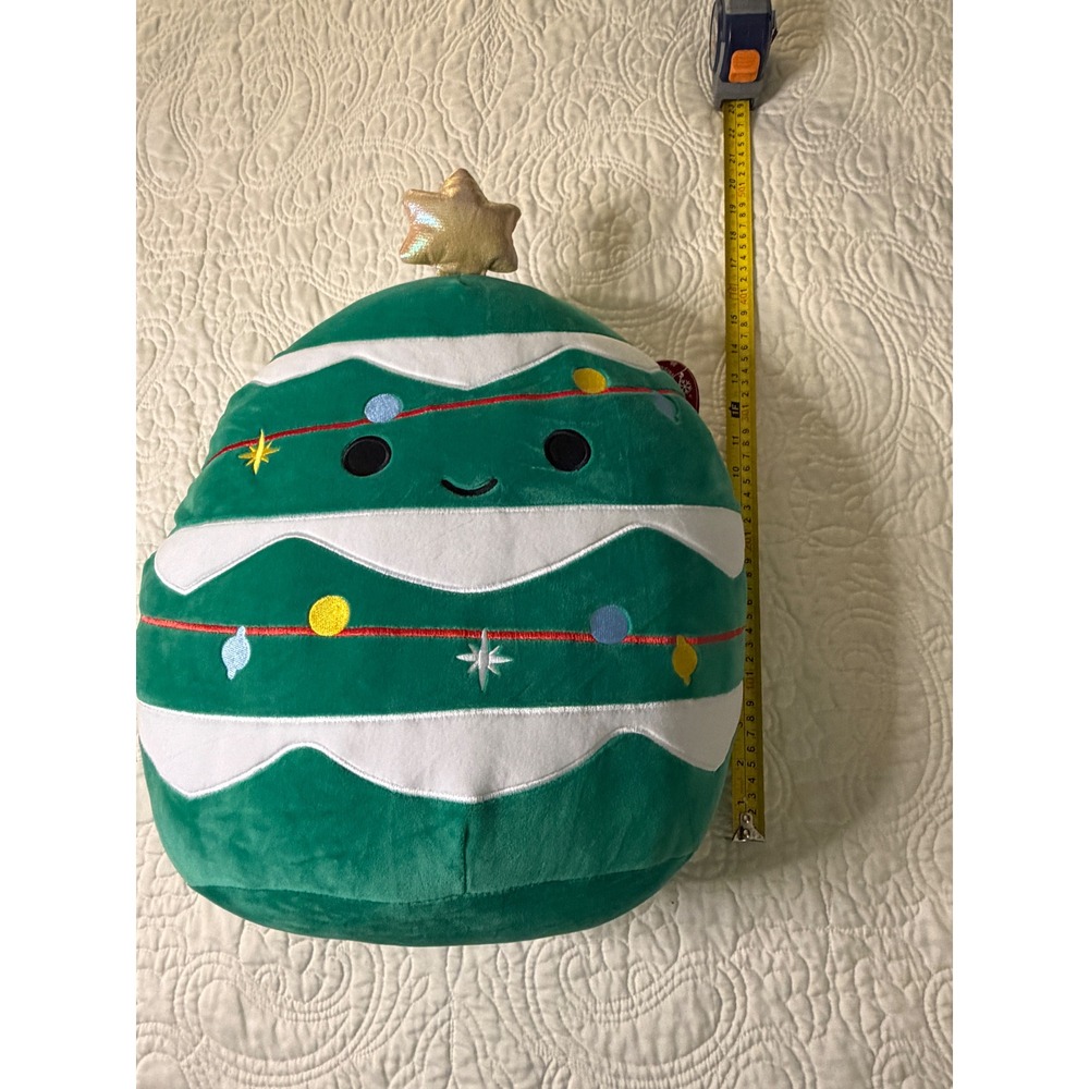 Squishmallows Johann‎ Christmas Tree 16 Inch Holiday Plush Green Gold Star